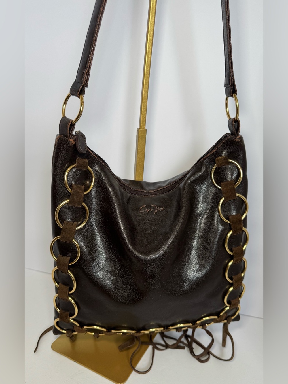 Capi Koi Brown Leather Hobo Bag